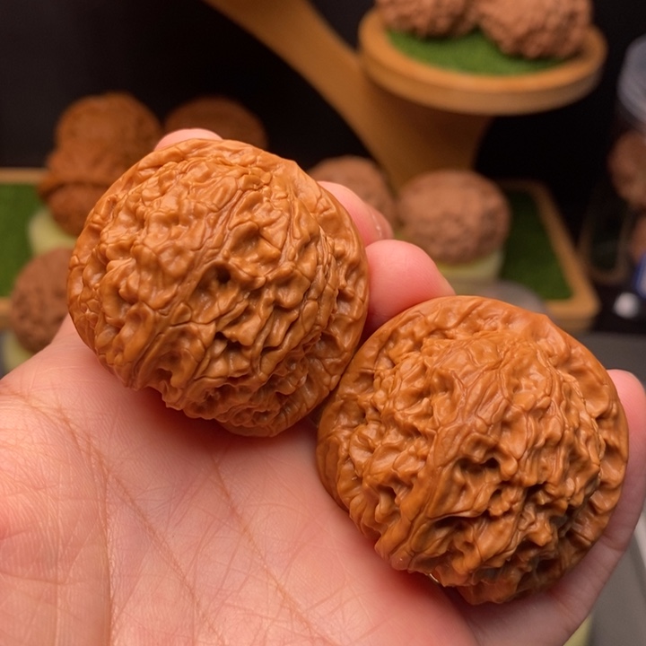 把件文玩核桃红狮子42