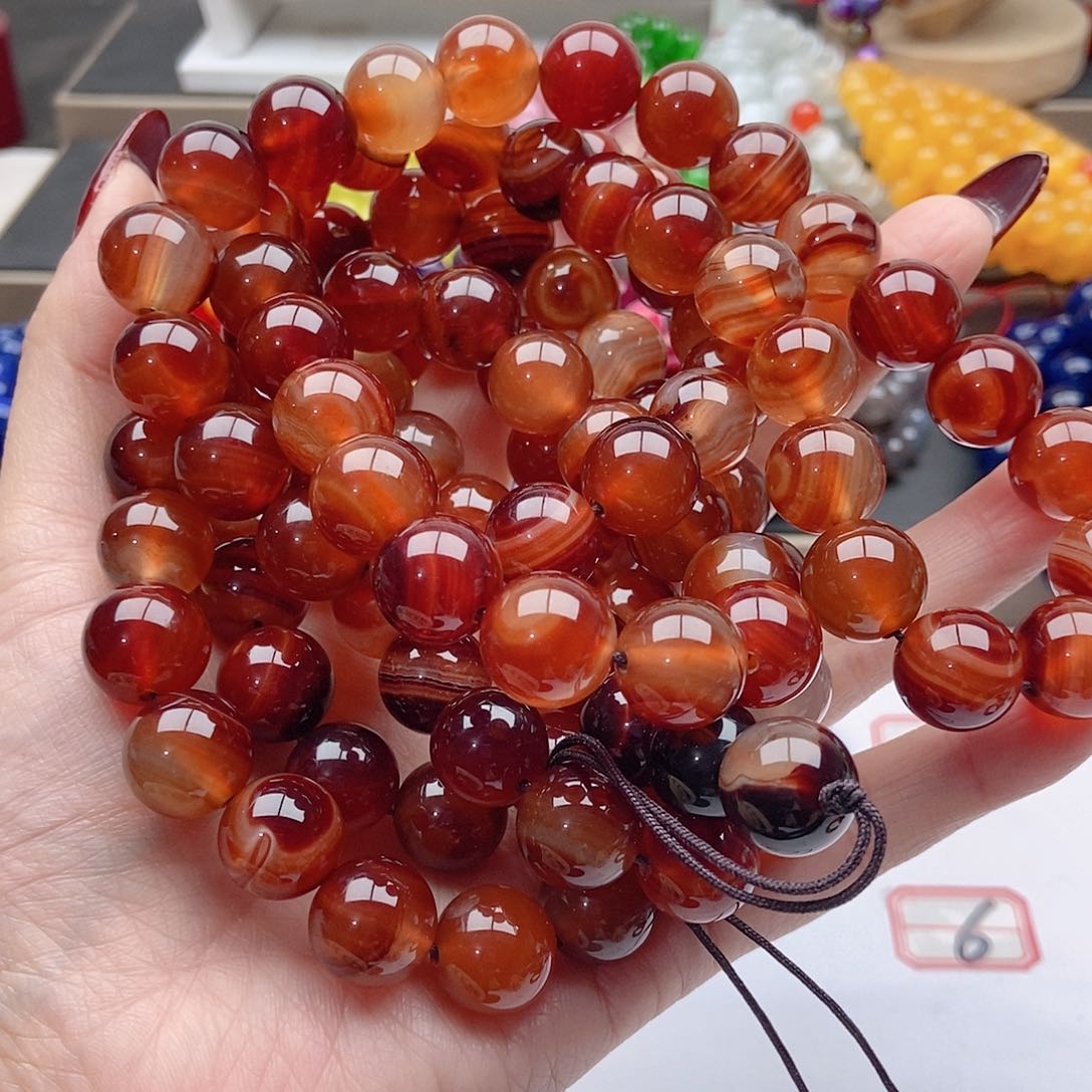 【闪购商品】玛瑙/玉髓手链未镶嵌红*