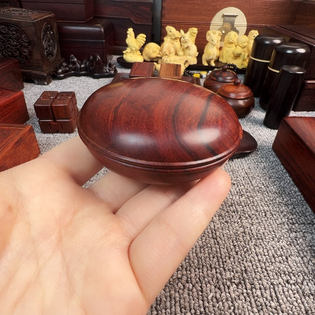 微凹黄檀（南美大红酸枝）印泥盒