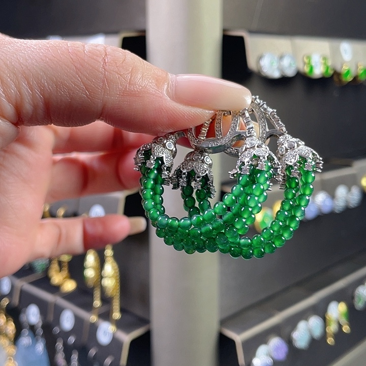 Y***L翡翠银S925镶嵌耳饰翡翠