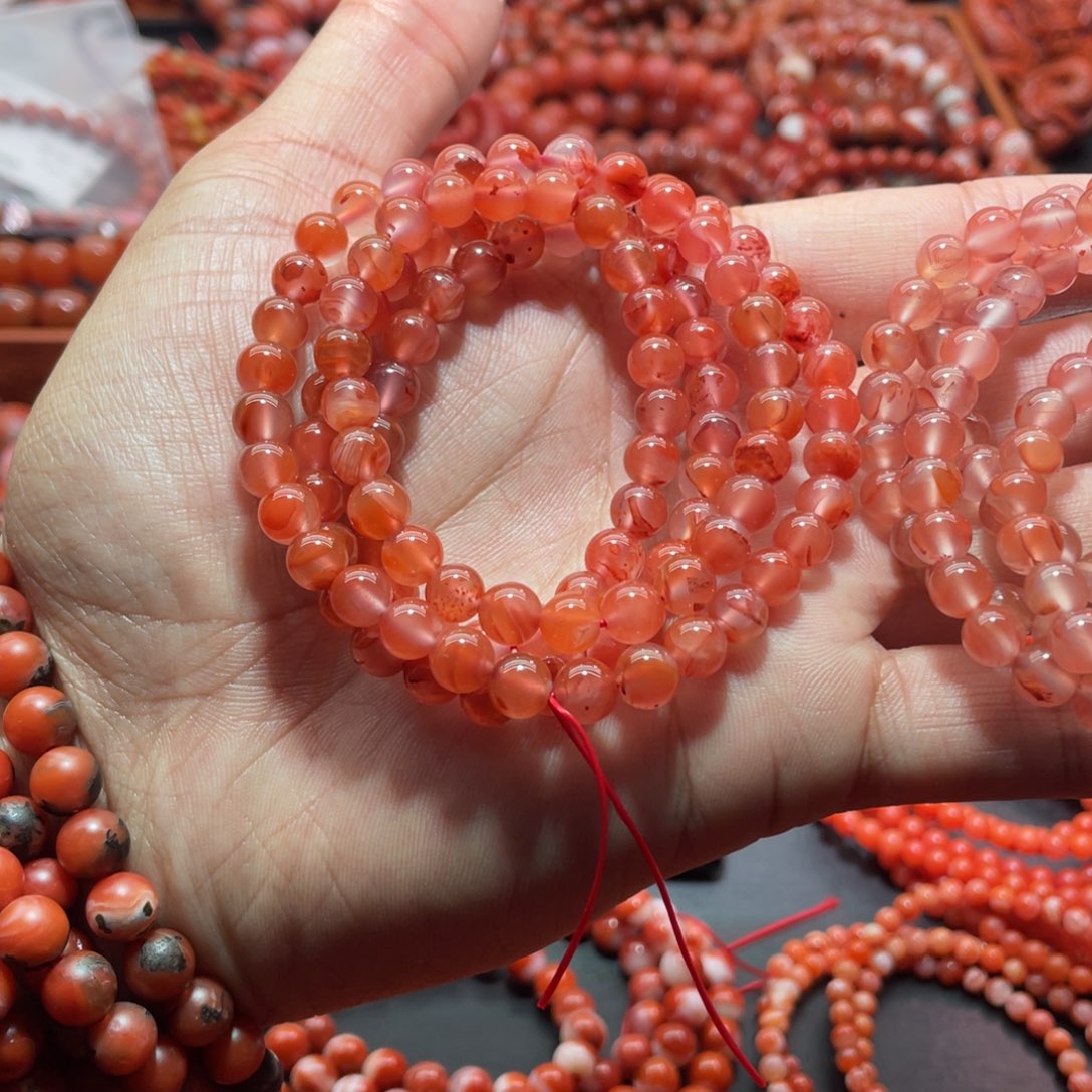 南红玛瑙手链未镶嵌