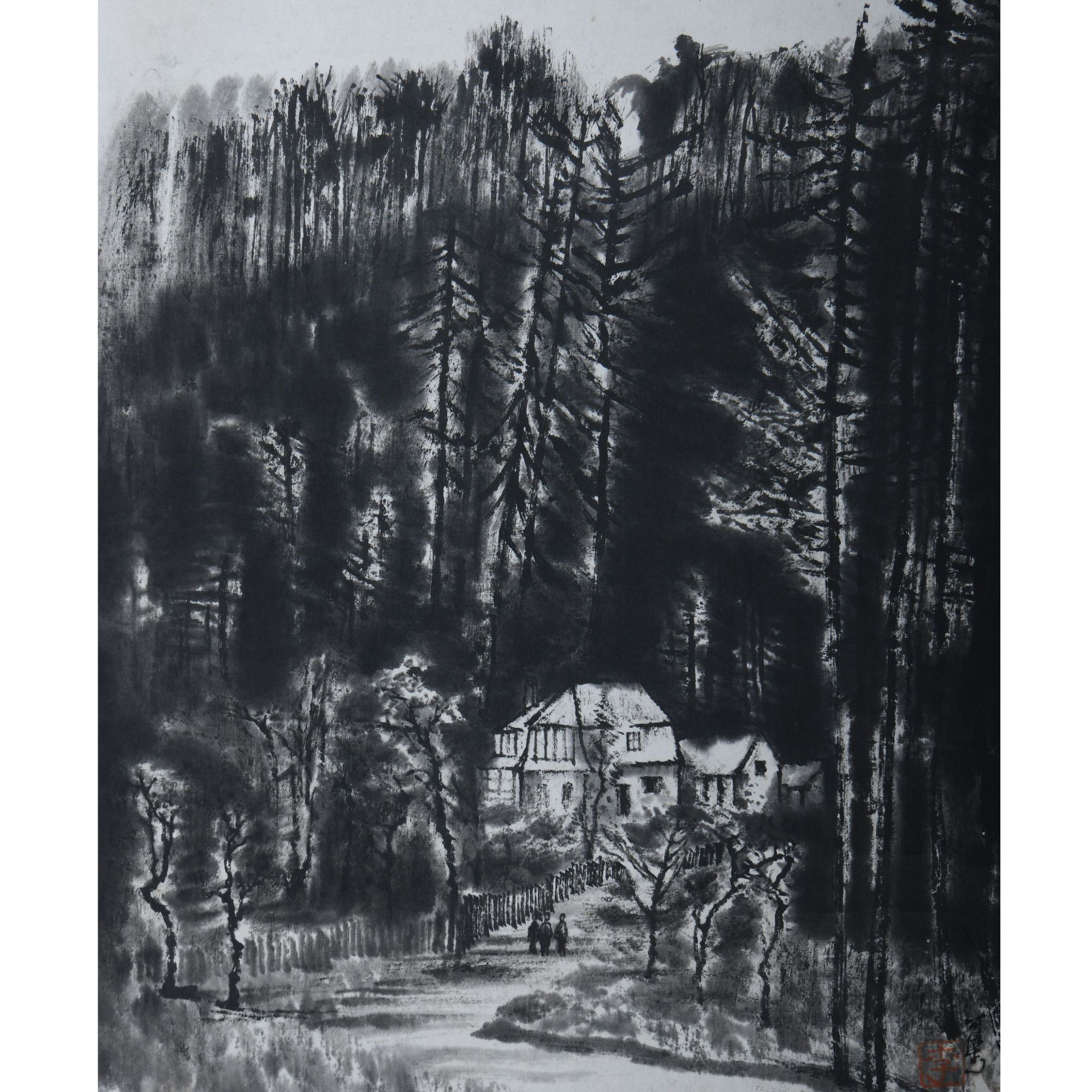 LOT.014【山水】纸本镜片B0502-745预展手绘专场