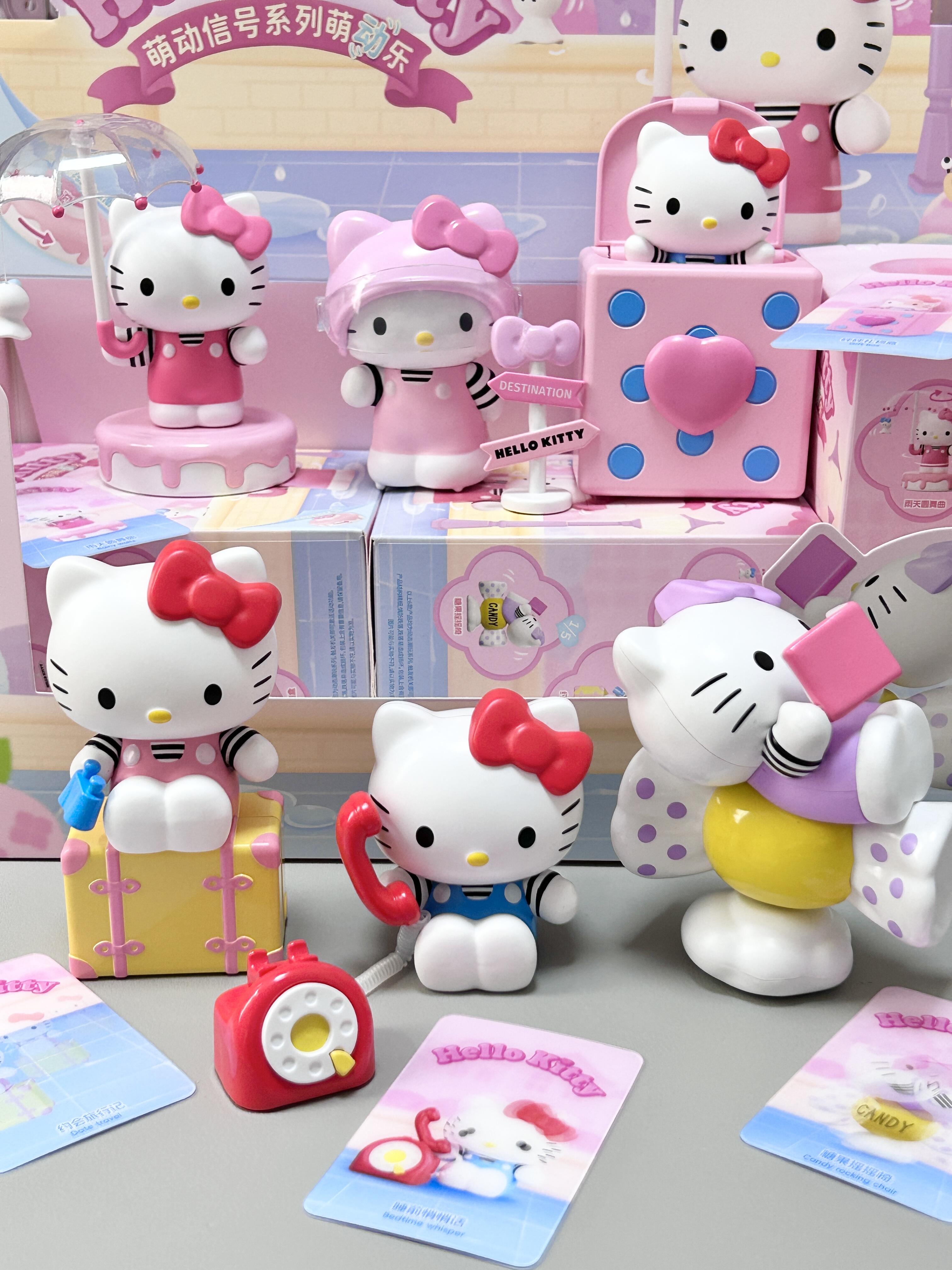 正版HELLO Kityy 萌动信号系列凯蒂猫发条可动潮玩手办礼物