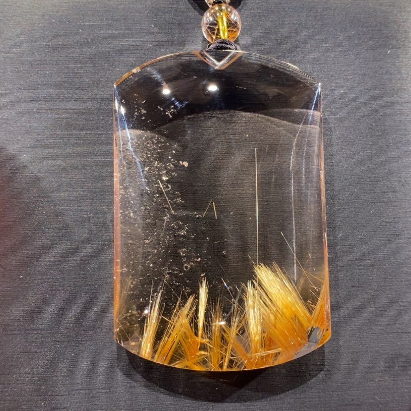 【闪购商品】发晶颈饰未镶嵌天然发晶无事牌吊坠