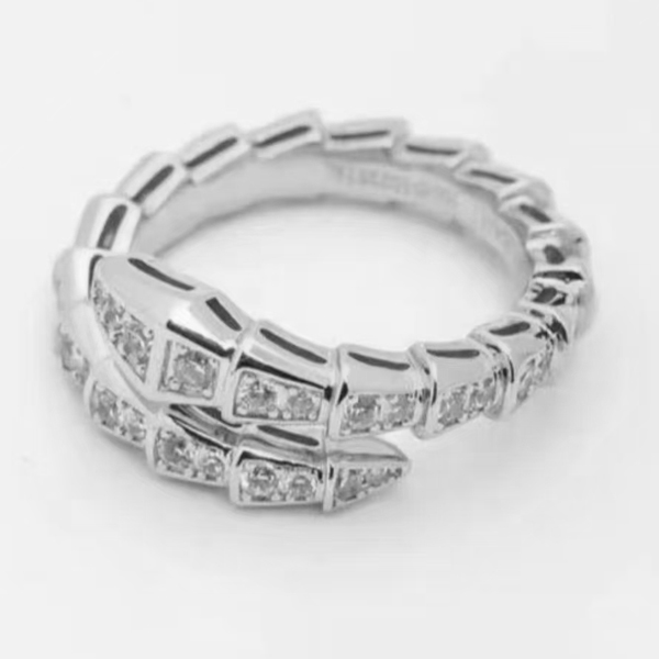 12-JZ灵蛇戒925银莫桑钻 发夹复古时尚百搭欧美满钻镶钻