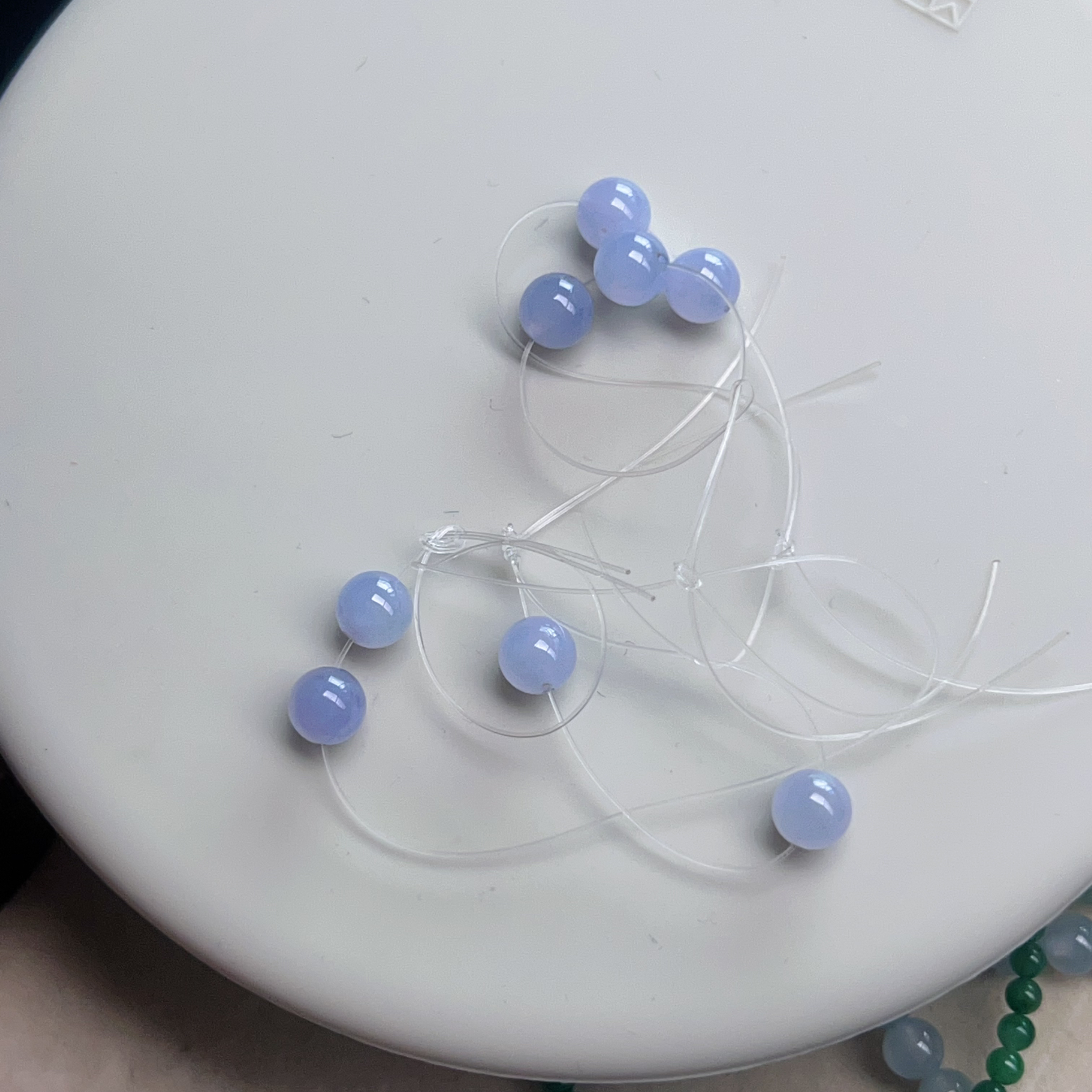 天然翡翠吊坠冰种粉色珠子卡6气质镶嵌少女蓝针满绿