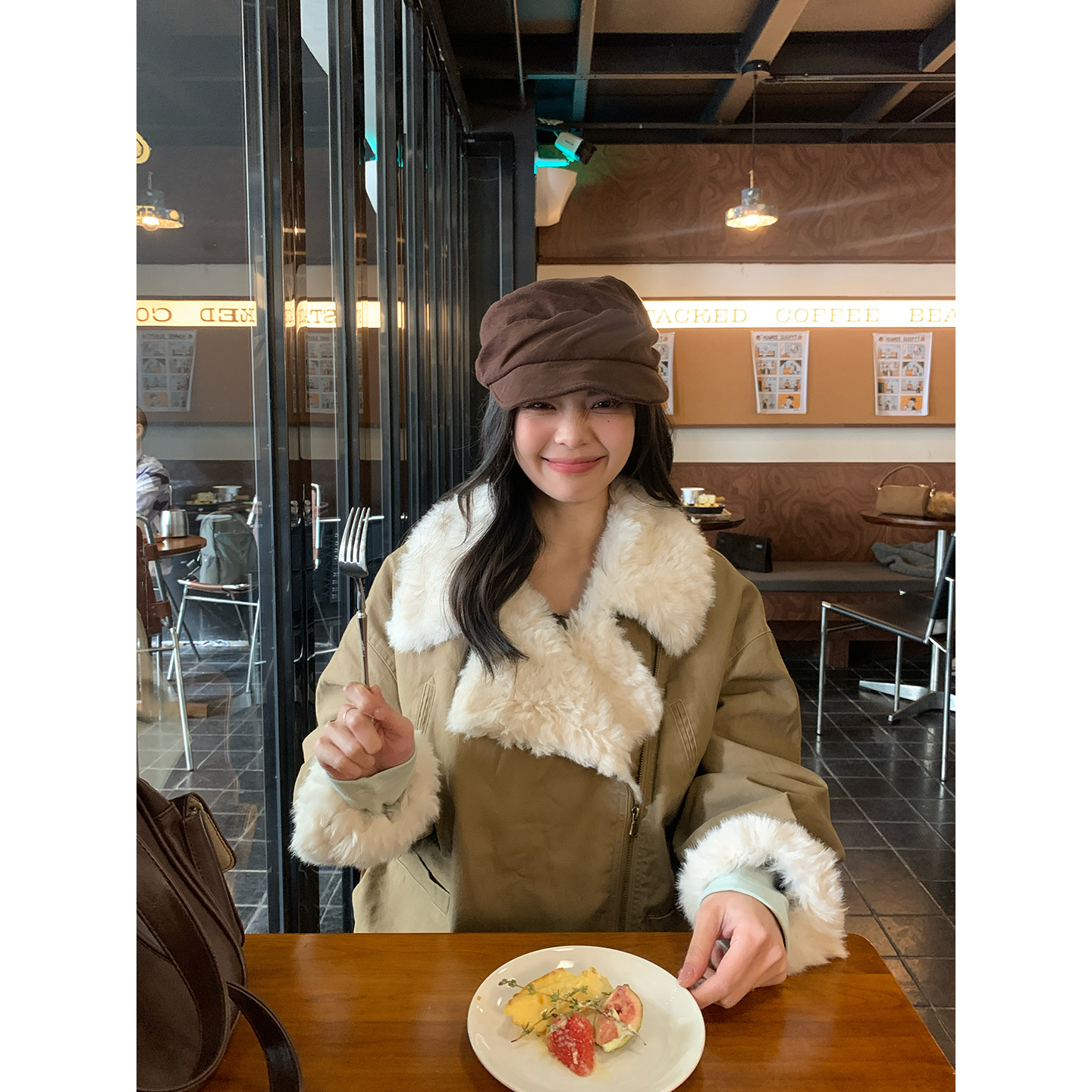 宋正恩12/15 10:00AM上新【卡其色长毛洗水棉加厚外套】ST9697