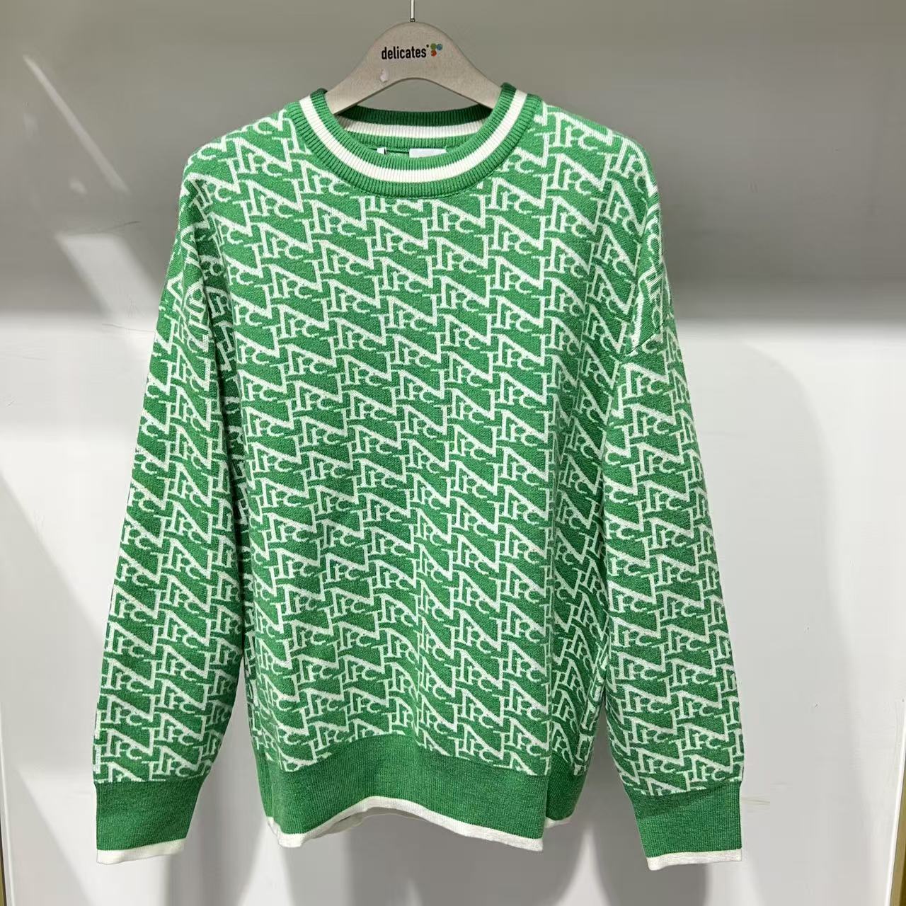 M-10【N】25新款情侣款N字母满印休闲圆领针织毛衣 W23GY