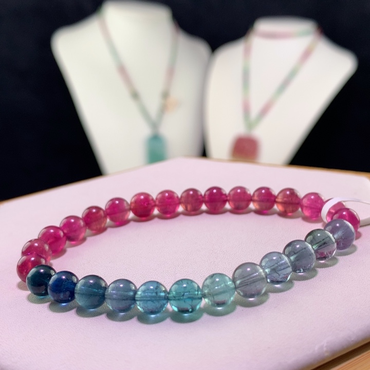 双色碧玺手链未镶嵌