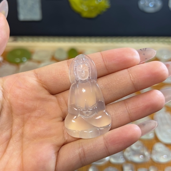 岫玉未镶嵌岫玉白冰挂件素衣