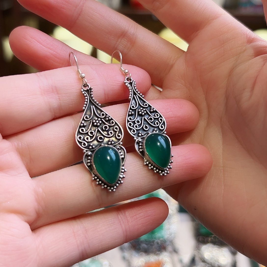 玛瑙/玉髓耳钉未镶嵌