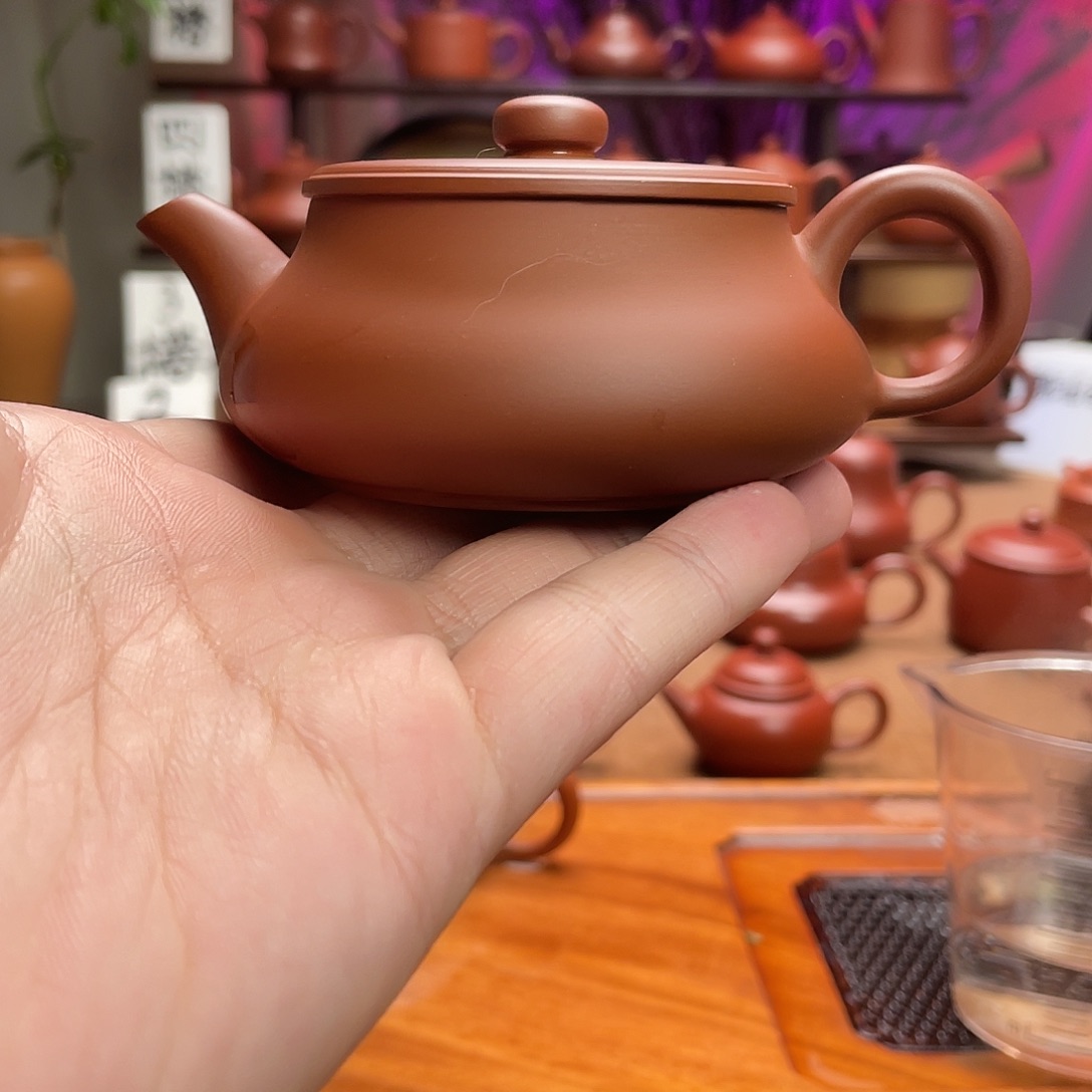 紫砂茶壶细**风明炉110cc手拉壶