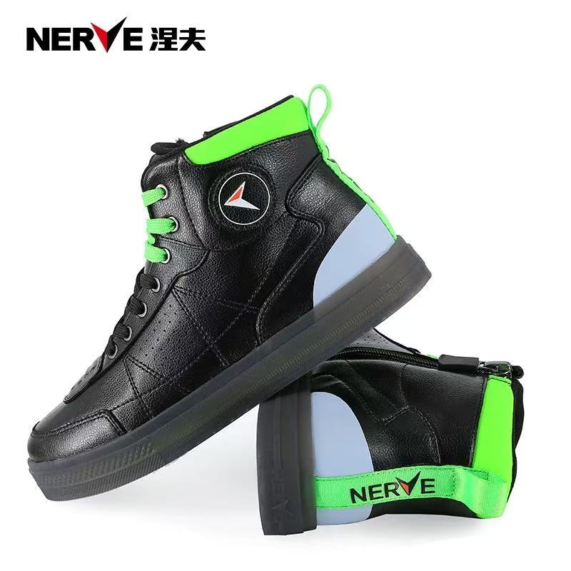 涅夫骑行靴男款摩托车骑行鞋牛皮四季通用冬季机车休闲板鞋