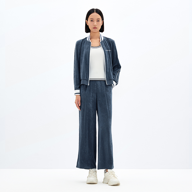 XII BASKET十二篮25春新款仿缎感宽松直筒休闲裤女7C35120080