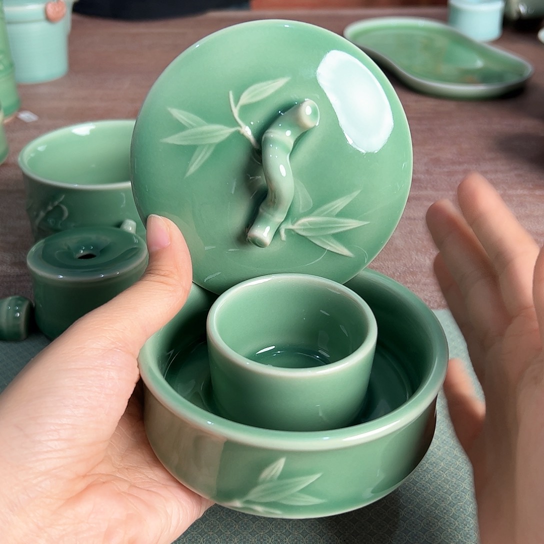 龙泉云间青瓷小米茶器