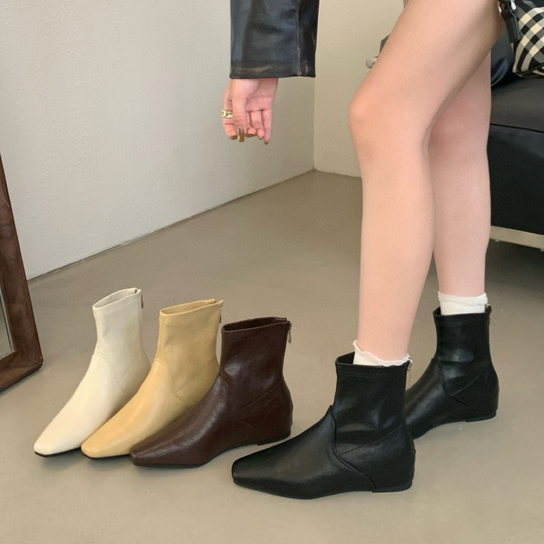 M 55-3 内增高文艺甜美短靴秋冬新款简约大方百搭时装短靴女