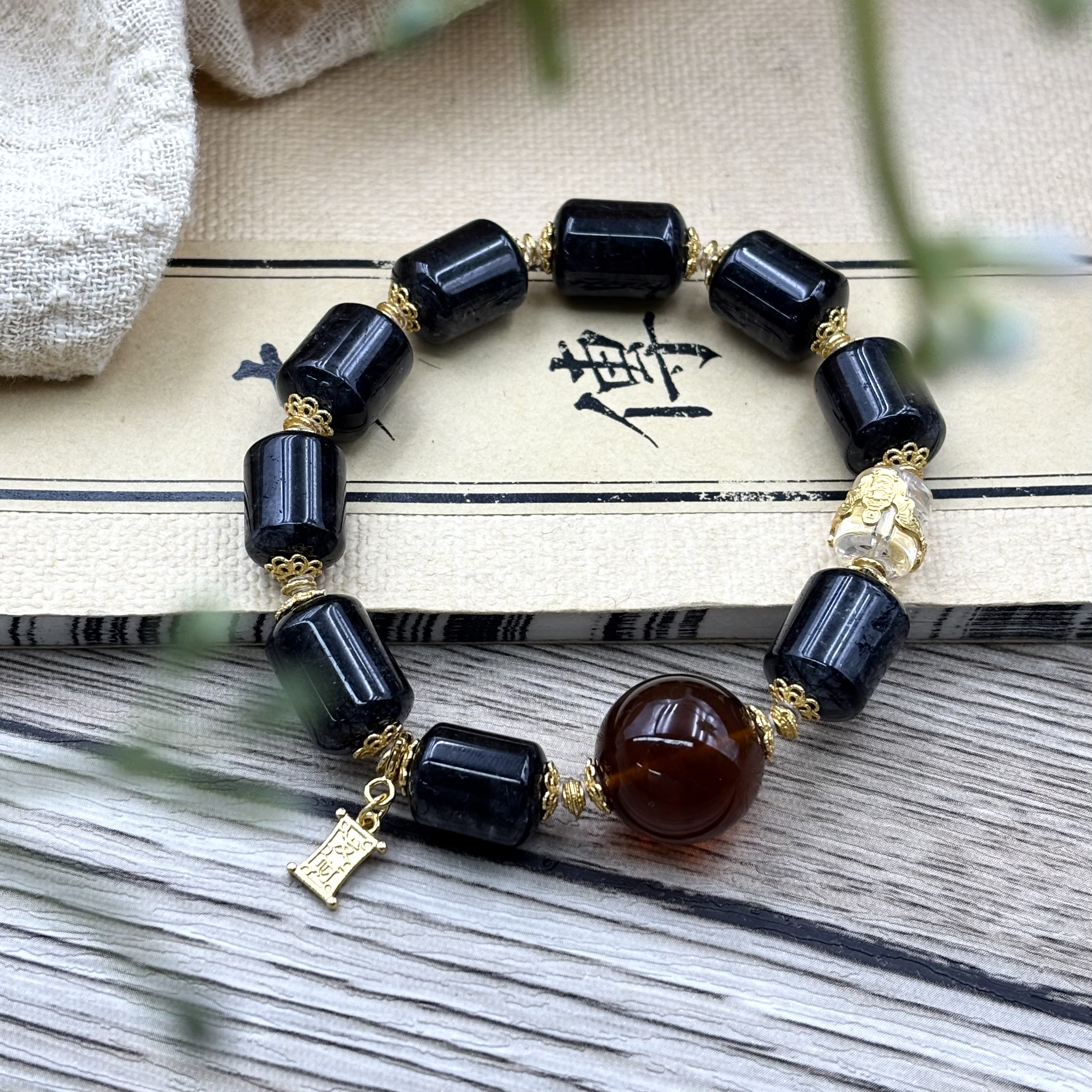 925银银制品 【晟伊】C炁加身 奉旨发C黑发配比手串+名+日期