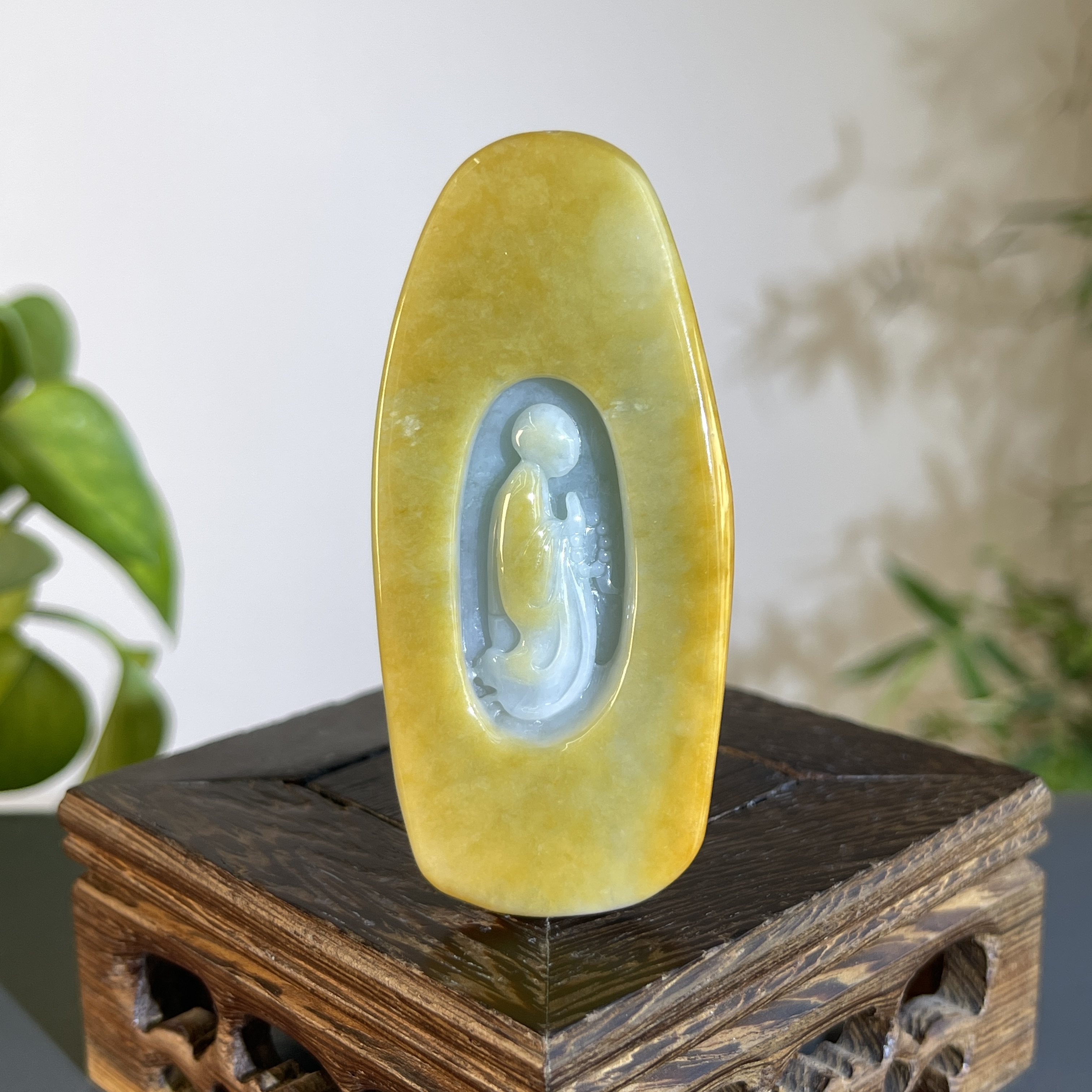 JXW14-25  天然缅甸A货翡翠 悟道