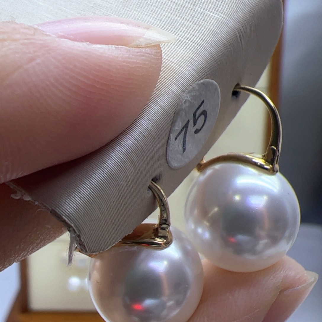 淡水珍珠耳饰18K金镶嵌