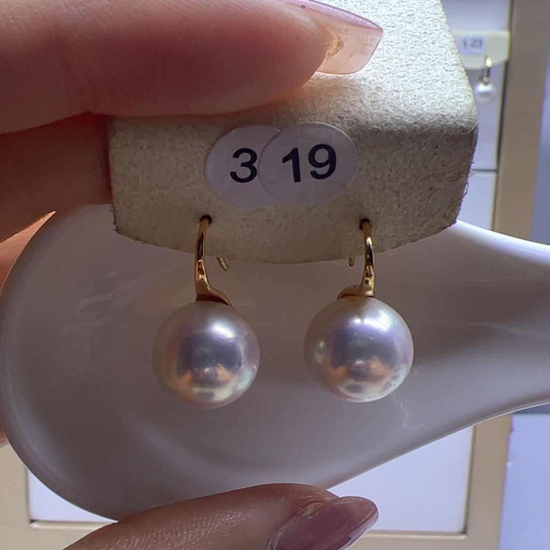 淡水珍珠耳饰银S925镶嵌