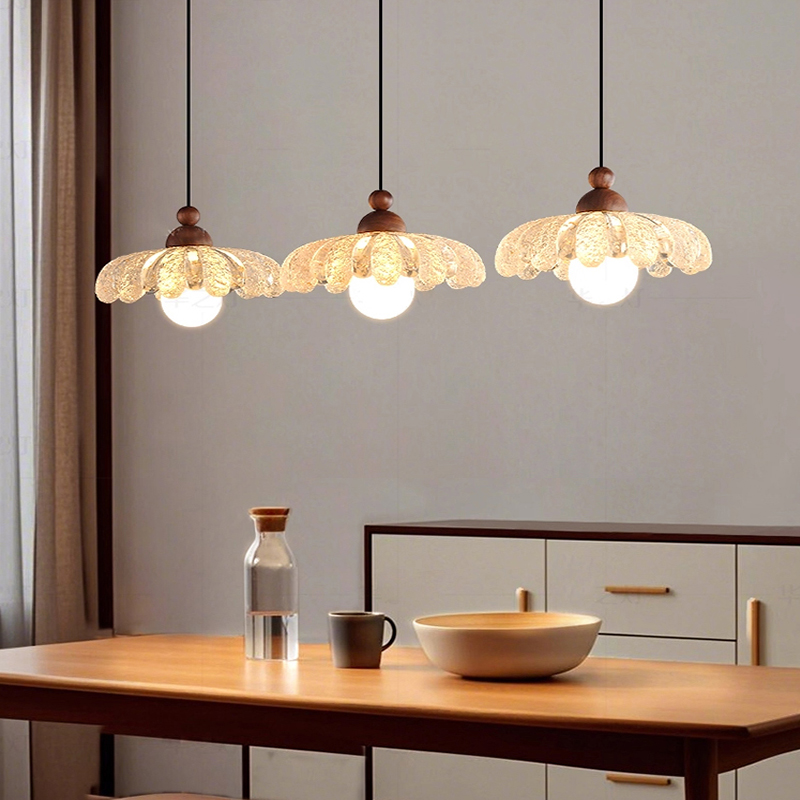 餐厅吊灯胡桃木法式中古风复古吧台餐桌灯设计师2025新款餐厅灯具