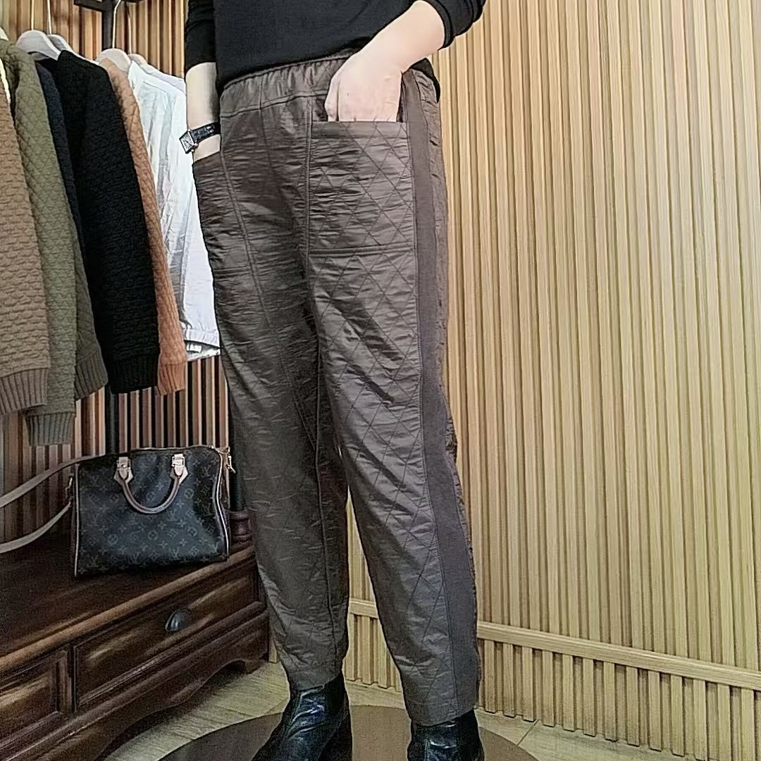 【己开价】精纺夹丝棉提花小菱形休闲裤1883百搭时尚裤子显瘦