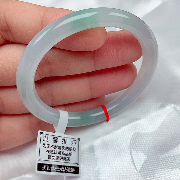 翡翠未镶嵌手镯54贵妃手镯冰透起胶