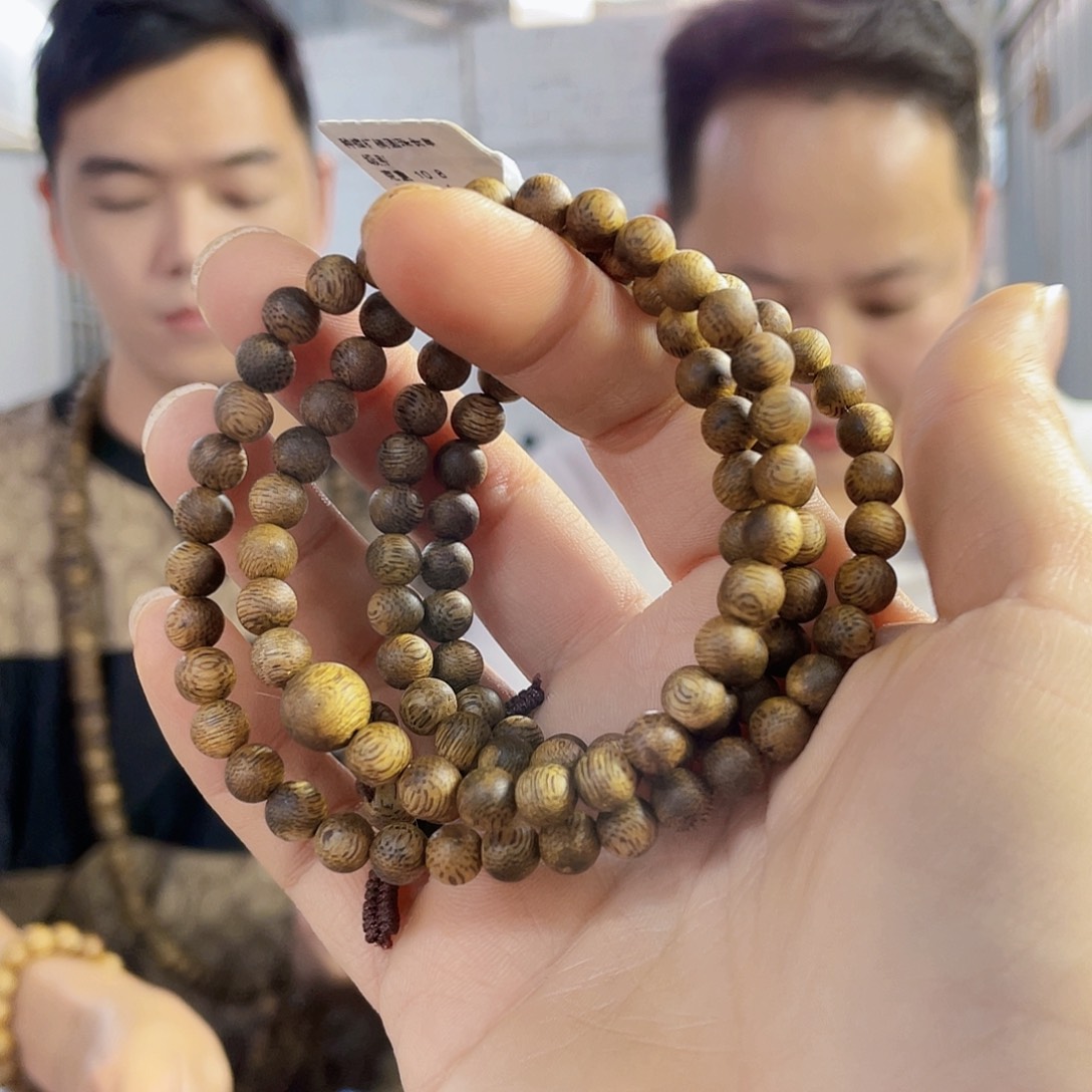 沉香手串棋楠金沙叶圆珠长串0.6/10克多样性发一