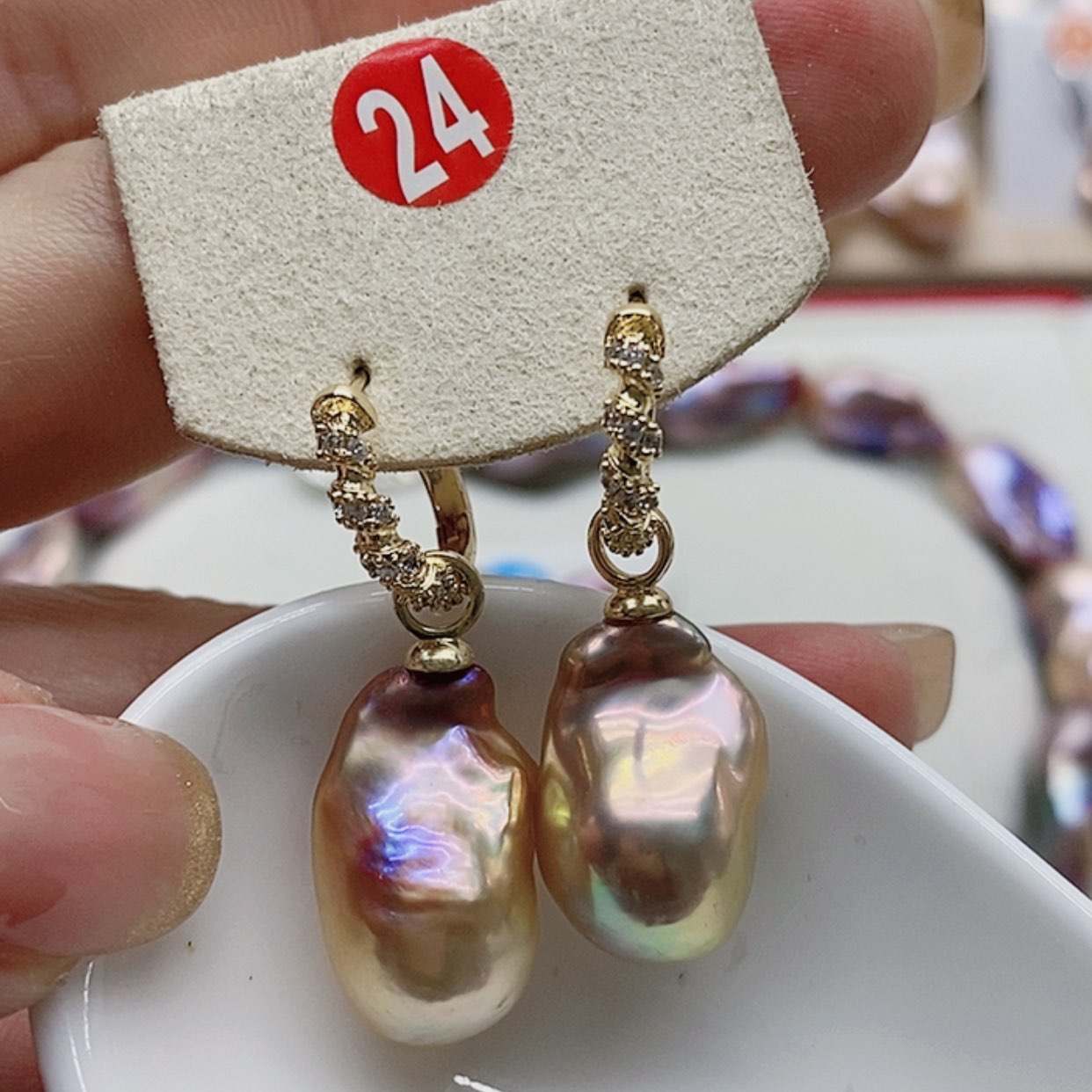【闪购商品】淡水珍珠耳饰银S925镶嵌