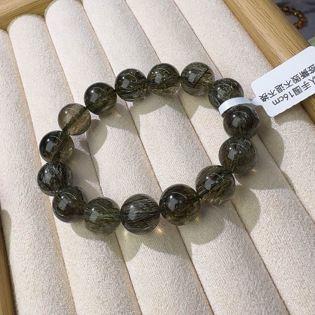 水晶手链未镶嵌绿超七卡12.5m