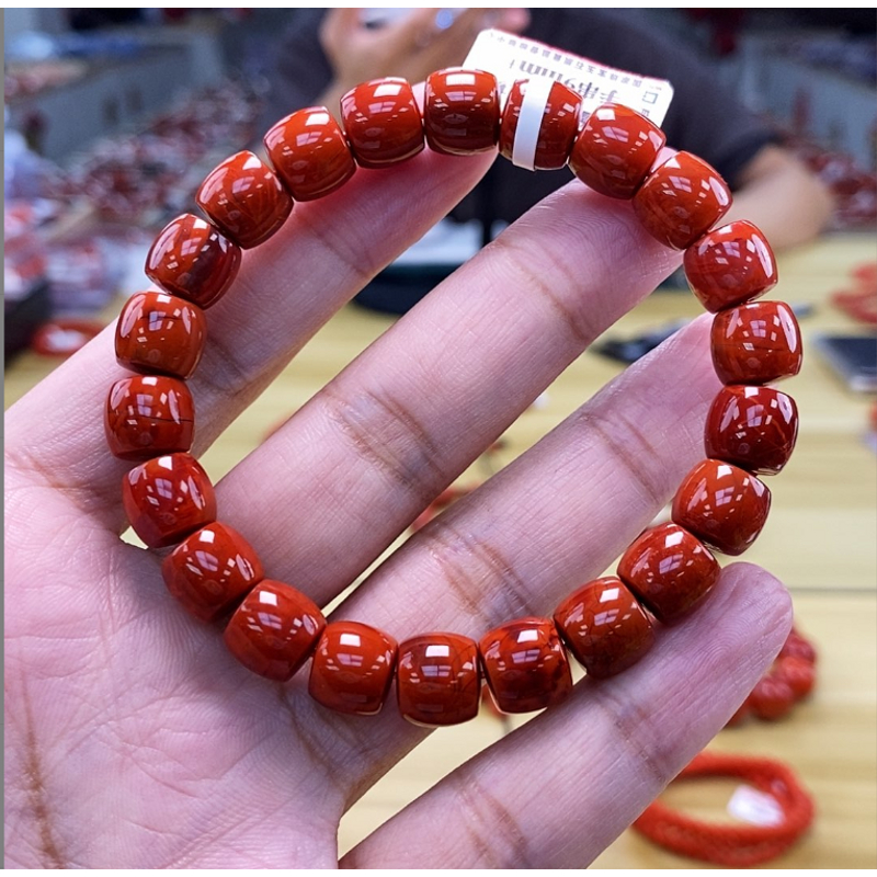 【小刘南红】瓦西南红精工牛血红直切手串8mm+ 多样性发一