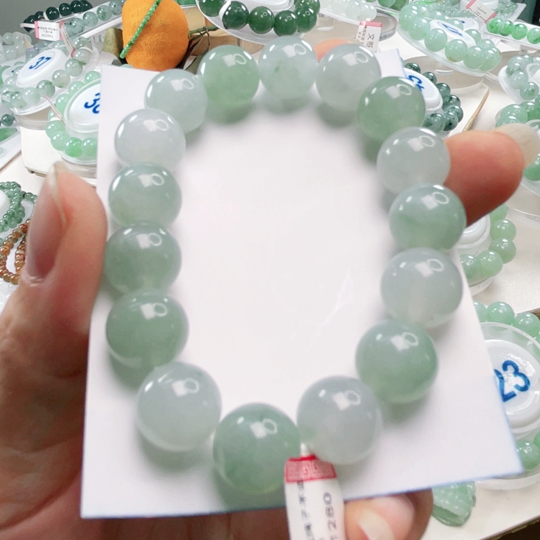 翡翠未镶嵌手链手串23+