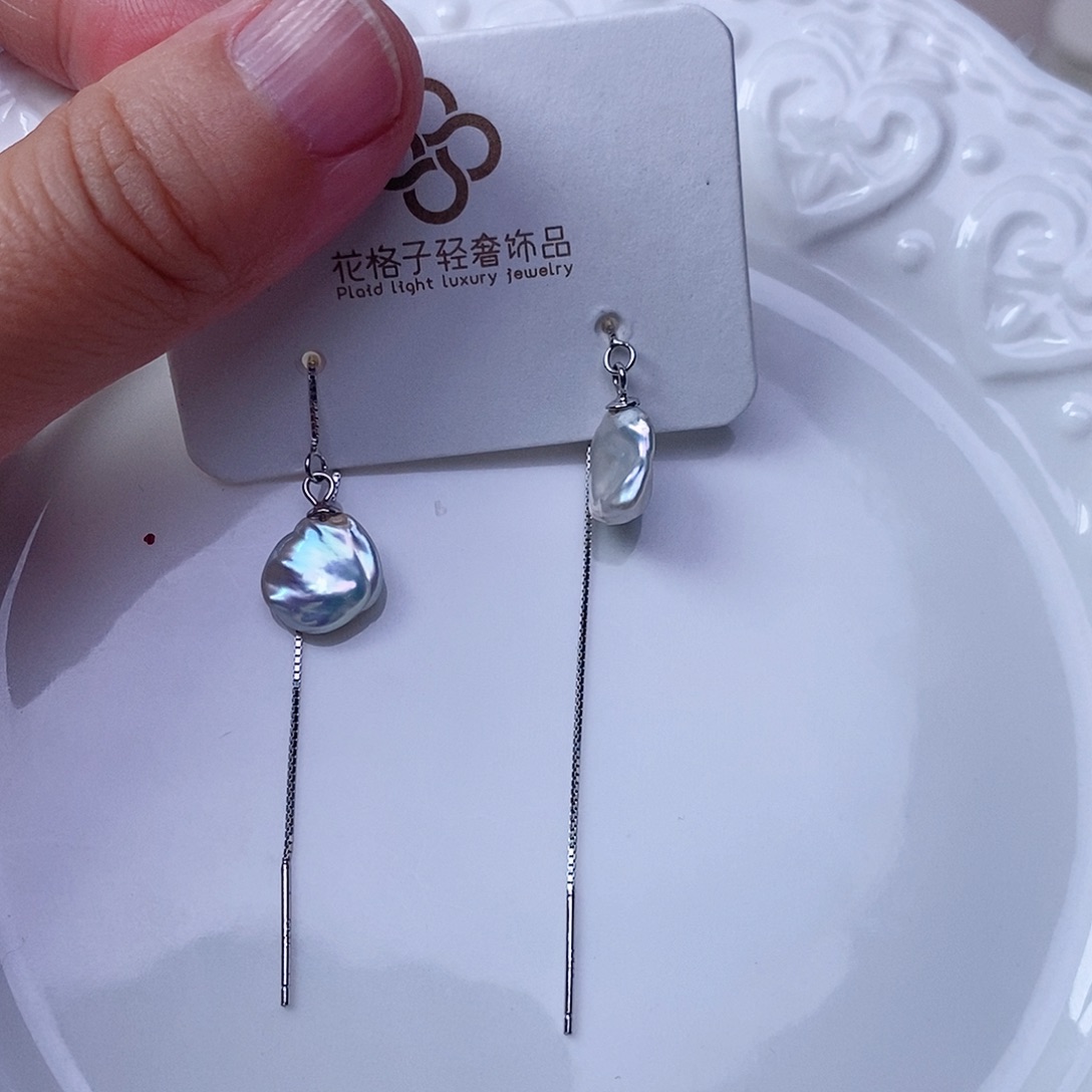 耳饰淡水珍珠银S925镶嵌
