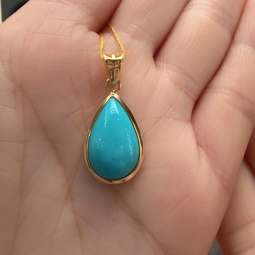 绿松石银S925镶嵌颈饰