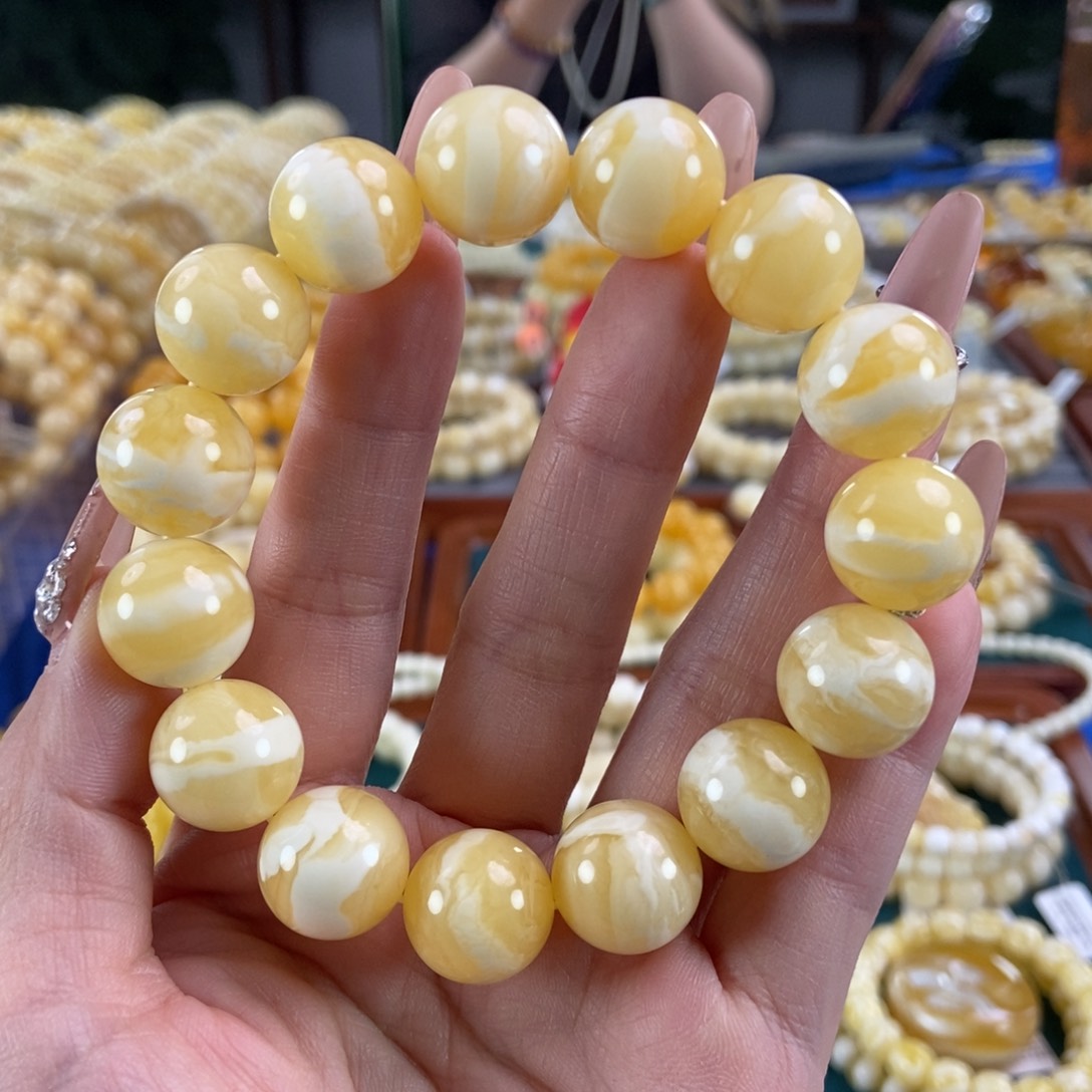 未镶嵌琥珀珠宝奇石15圆珠28.62