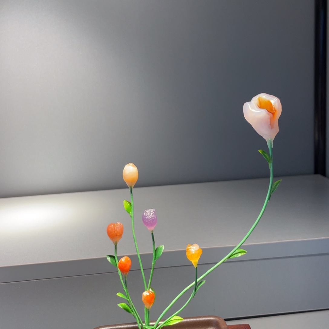 石材阿拉善花花摆件
