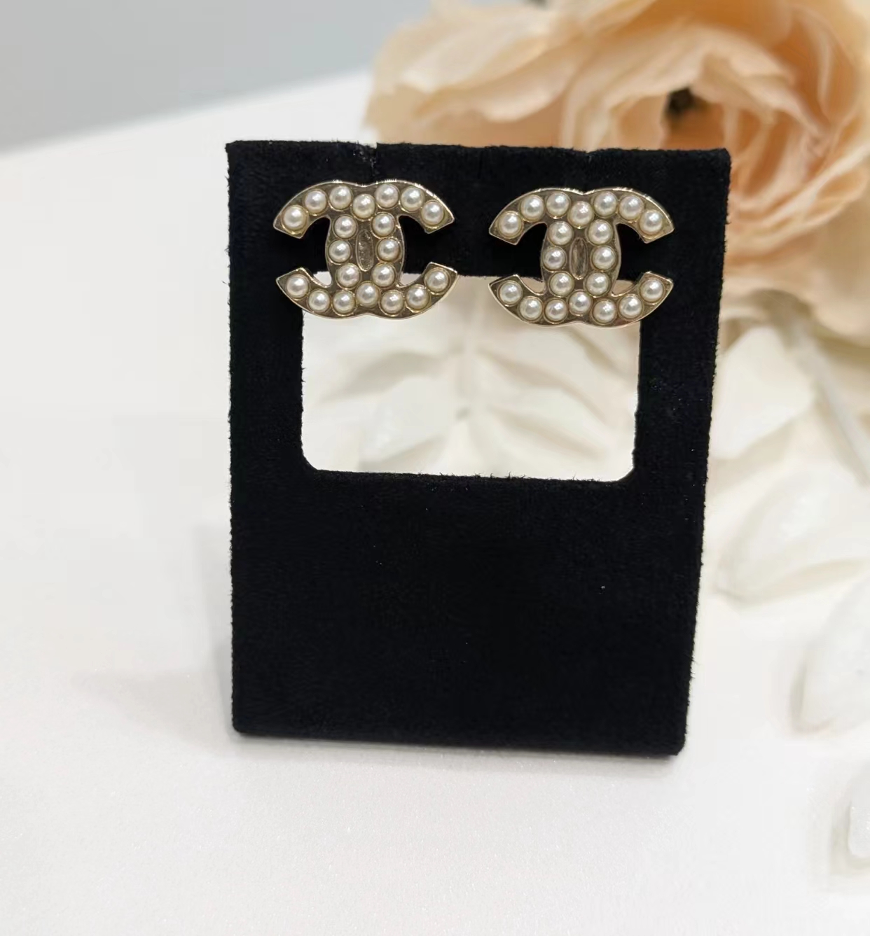 95新 Chanel/香奈儿 珍珠双C耳钉 15826772