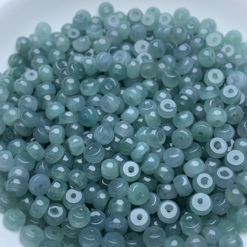 【闪购商品】翡翠手链未镶嵌卡3x5蓝水算盘100颗