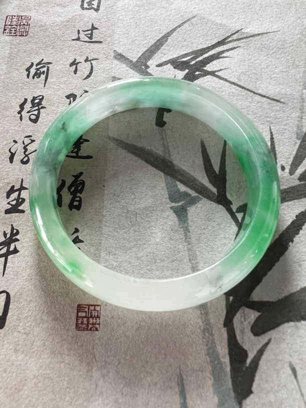 H658-五七➕缅甸翡翠手镯时尚冰女款