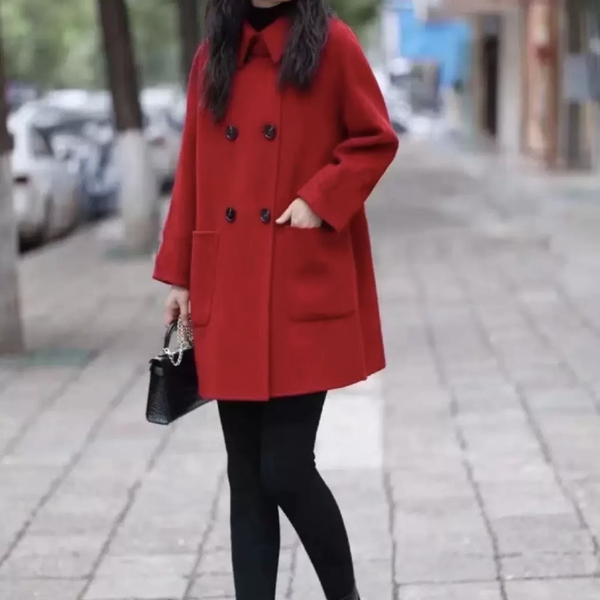 99新 MIU MIU/缪缪 zz45 红色大衣 40码/98新/601814