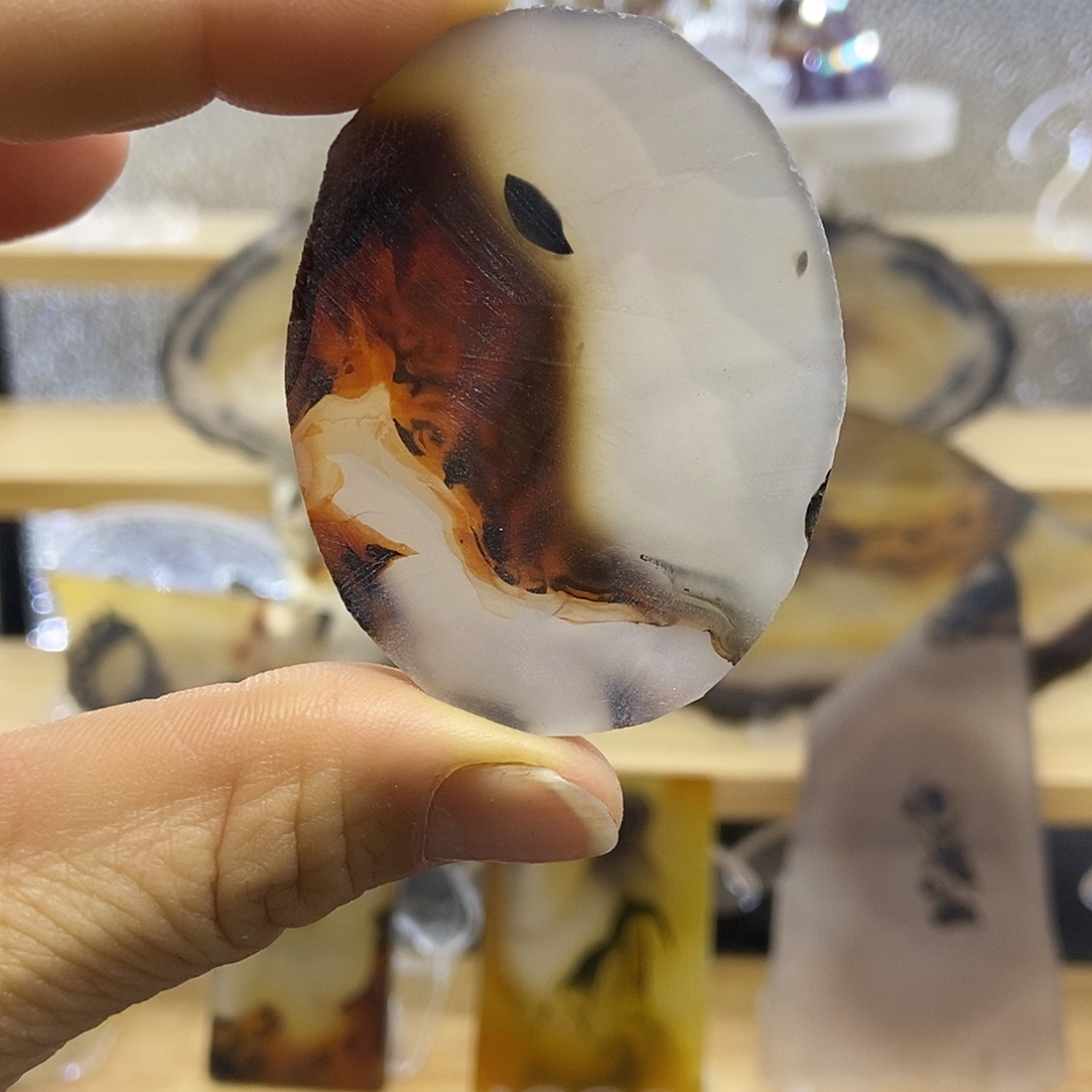 定制玛瑙巴玉玛瑙象形花牌