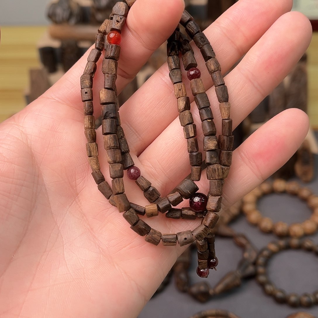 沉香手串9分沉老惠安牛肉干随性手链10克