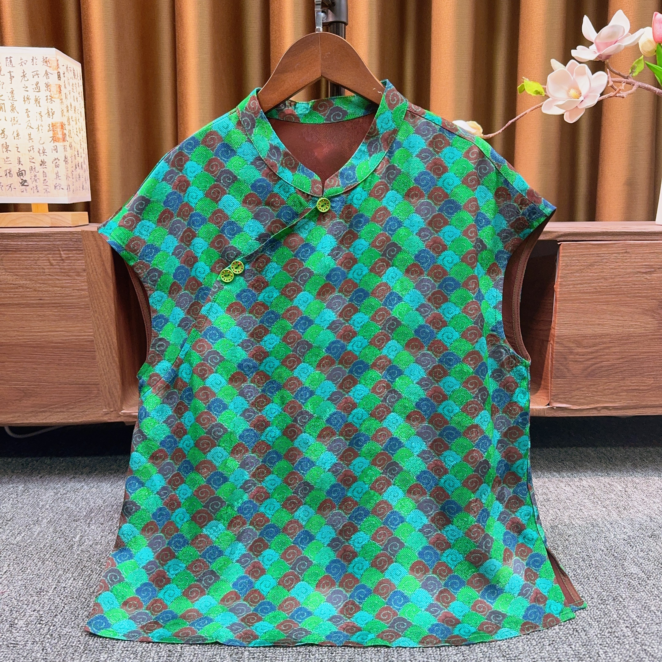 『如玉』新中式国风斜襟纽扣短袖2025新款高级感显气质老料重磅T恤