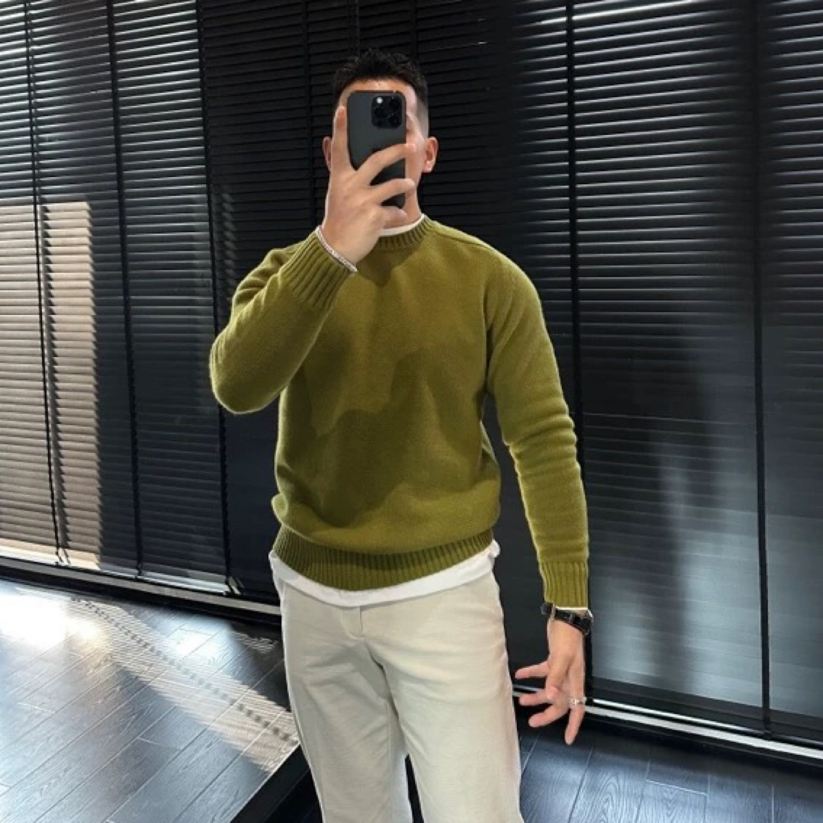 韩版时尚休闲长袖针织衫男士秋冬新款圆领打底衫保暖外穿毛衣纯色