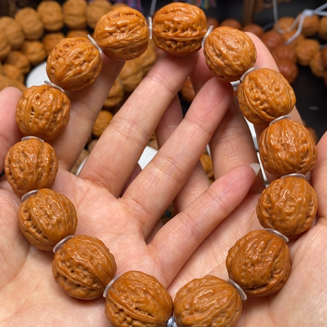 桃核手串水晶八棱