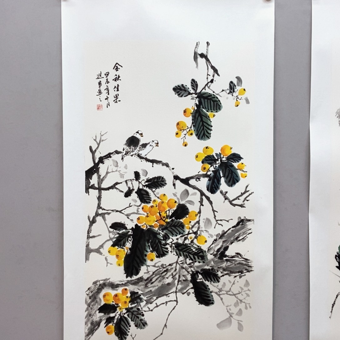 国画文进军三尺真人真品