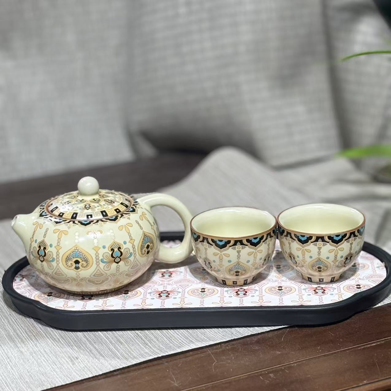 【闪购商品】黄汝宝象茶壶盖碗套组  MC026