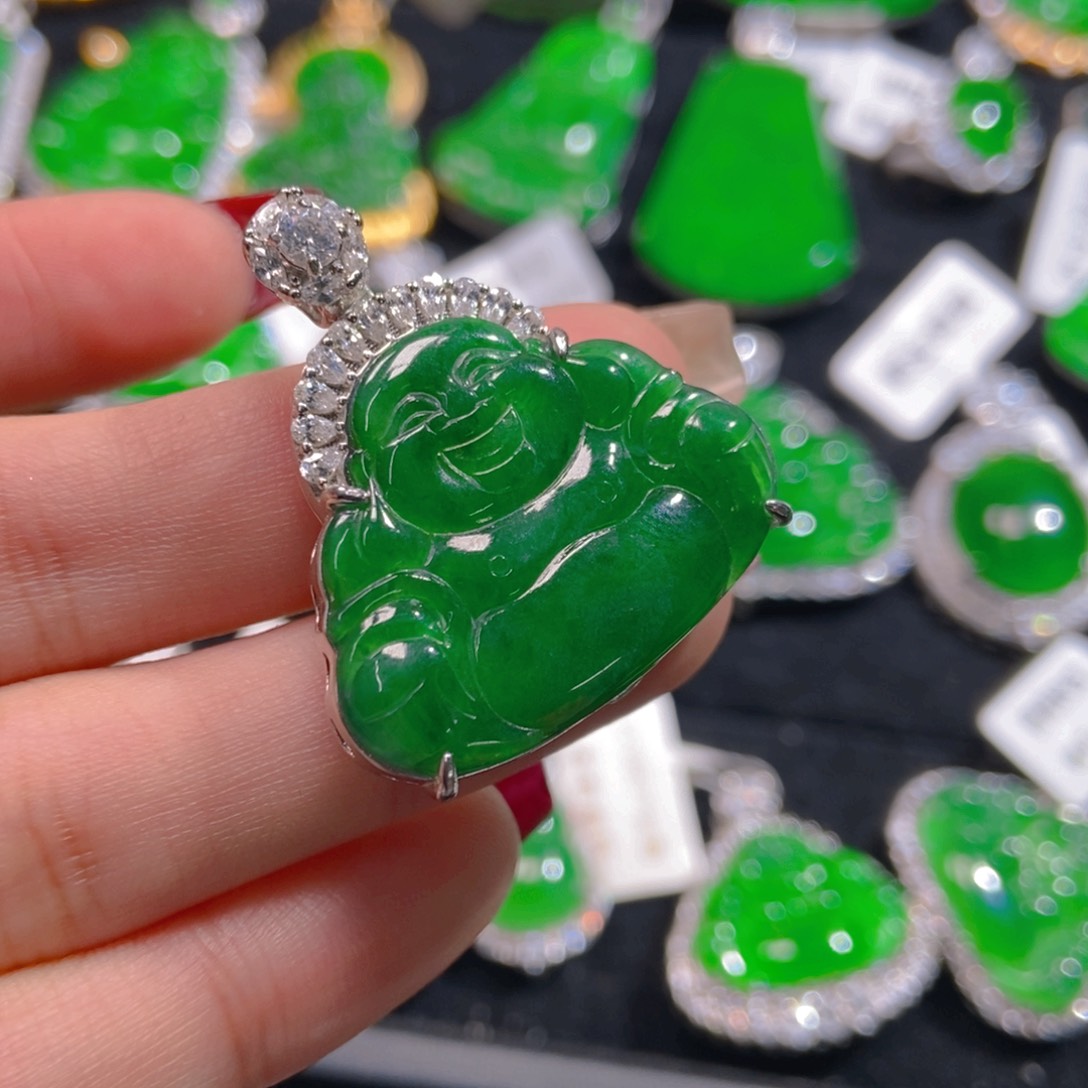翡翠吊坠(不含链)银S925镶嵌