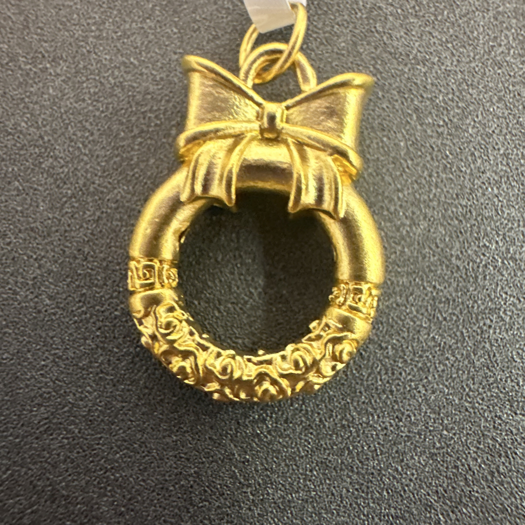 【夏夏专享】足金999 蝴蝶结圈ZP 0.79攒金有道