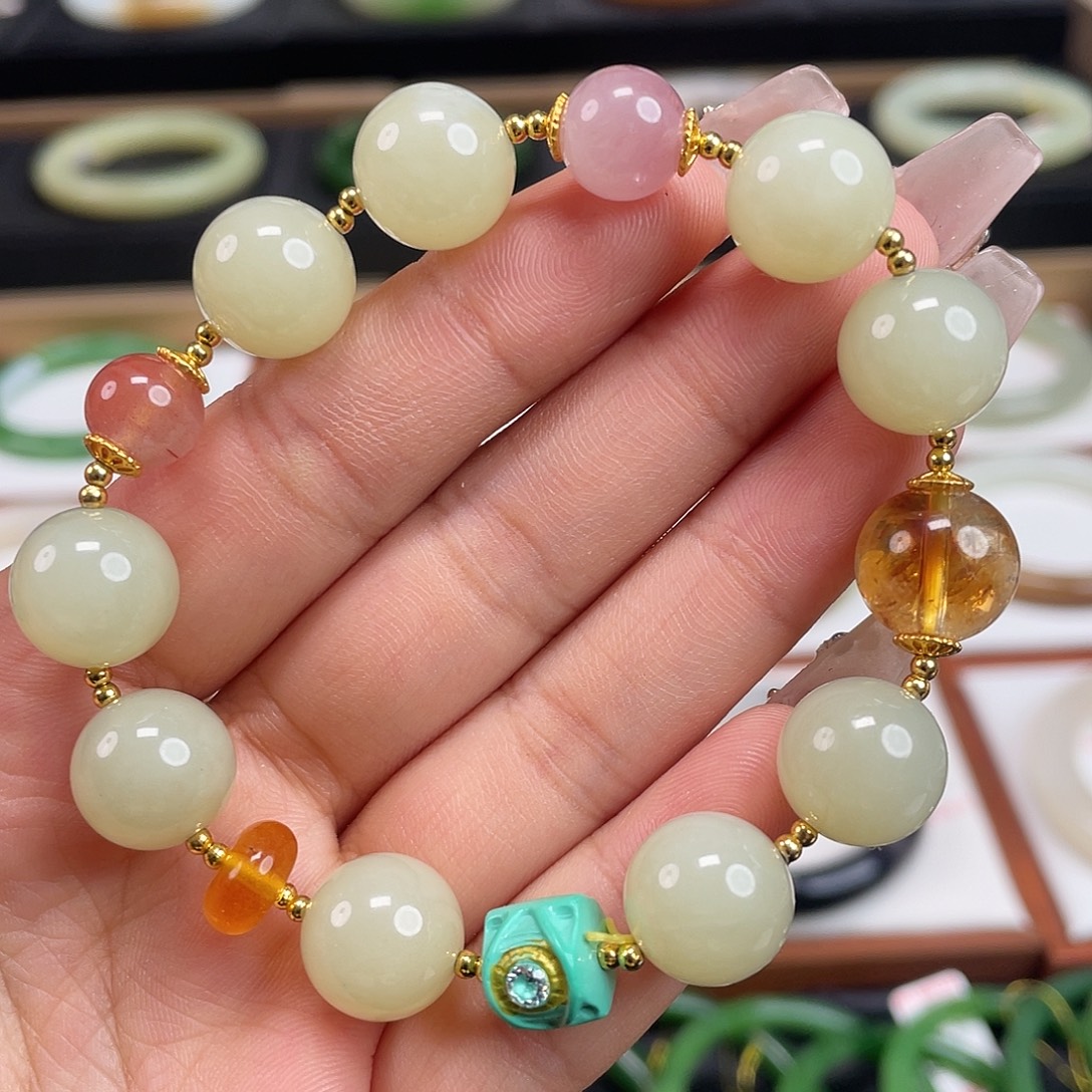 和田玉未镶嵌手链